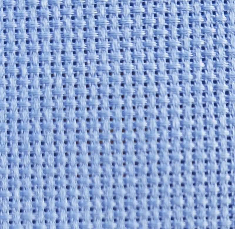 KCS 19" x 28" 14CT Counted Cotton Aida Cloth Cross Stitch Fabric (Light Blue) - Image 1